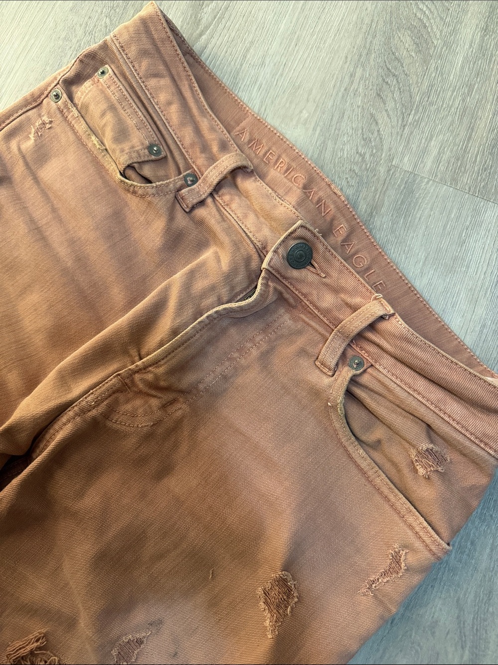 American Eagle Outfitters Men's Slim Distressed Copper Jeans